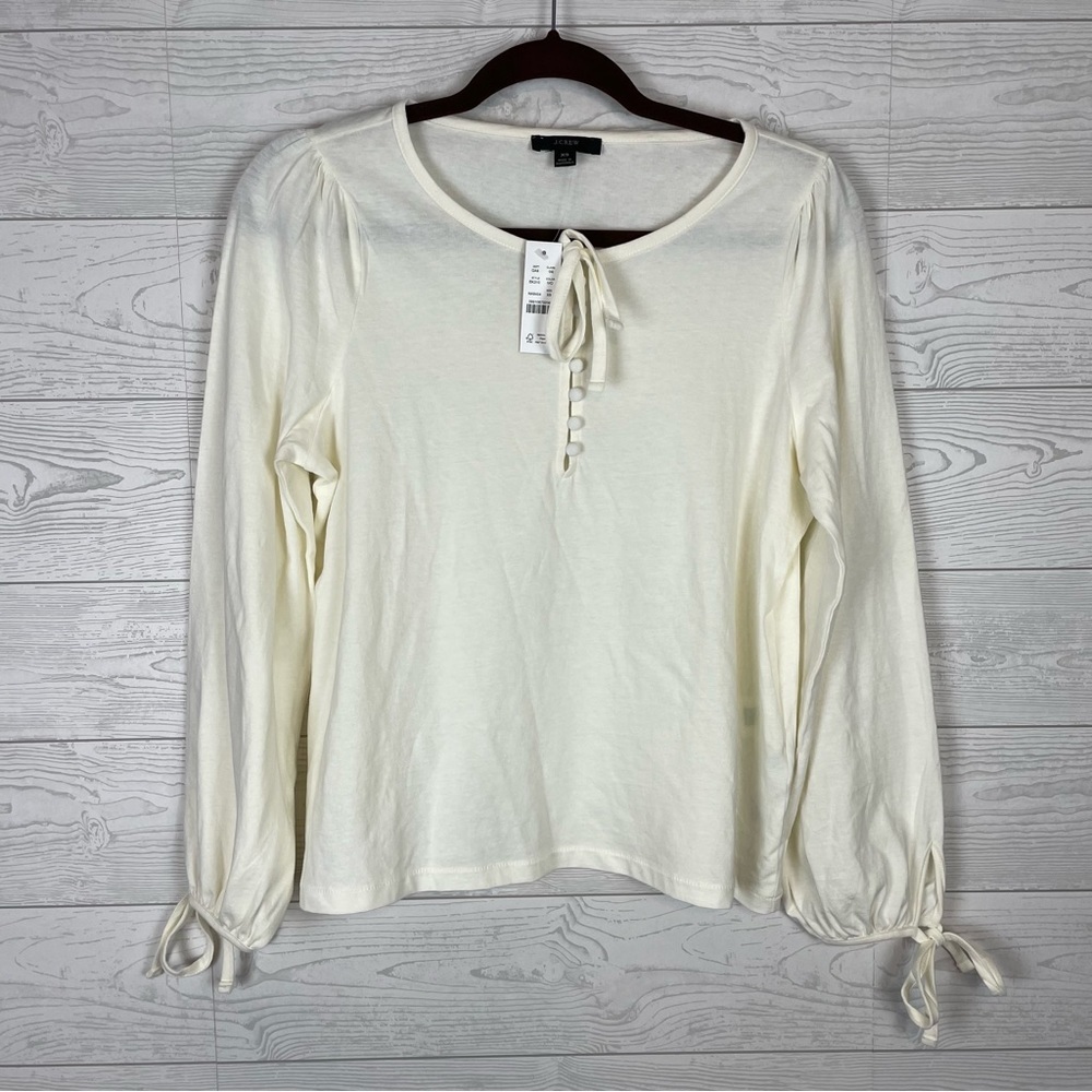 J. Crew Broken In Jersey Button Front Blouse Size XS NWT